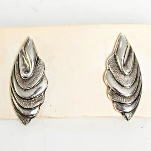 Vintage Sterling Silver Earrings - Post Style - About 1.25" Long